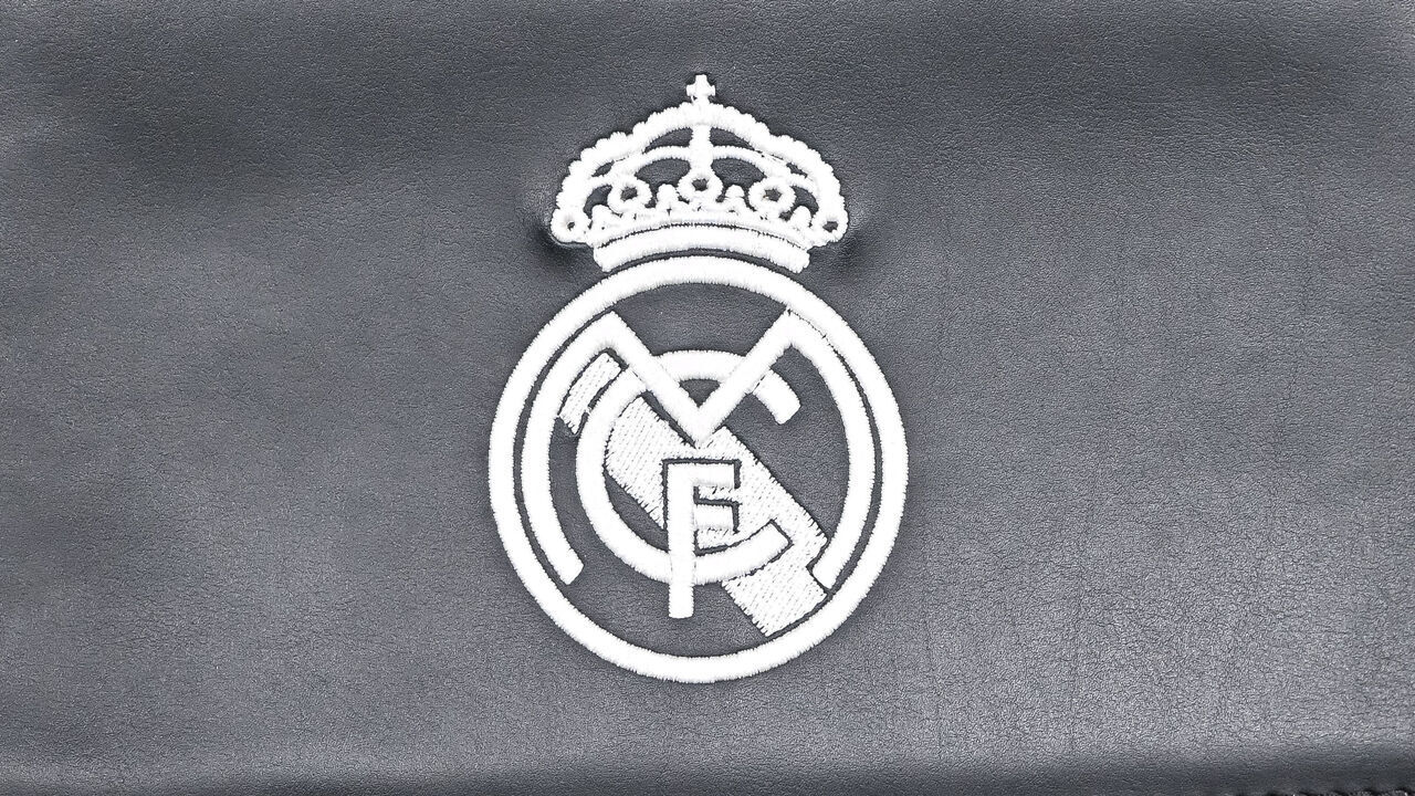 Madrid, Spain - January 22: Logo Real Madrid during the UEFA Champions League 2024/25 League Phase MD7 match between Real Madrid C.F. and FC Salzburg at Estadio Santiago Bernabéu on January 22, 2025 in Madrid, Spain.