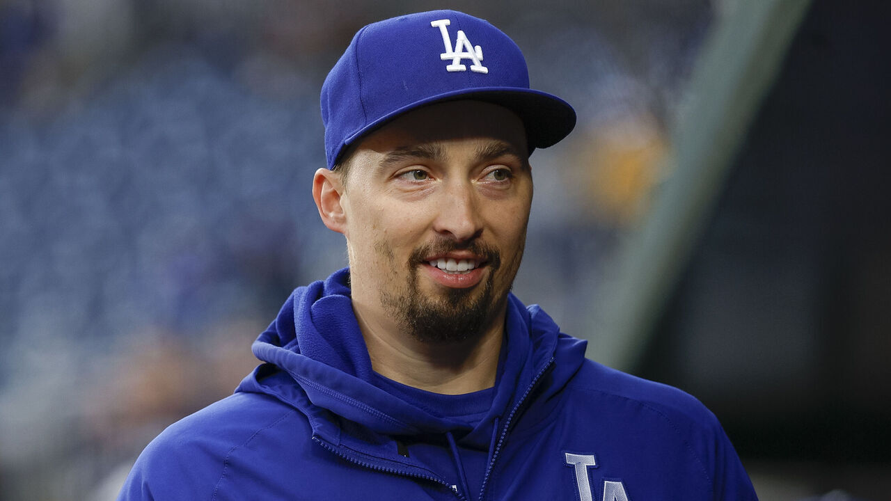 WASHINGTON, DC - APRIL 7: Blake Snell #7 of the Los Angeles Dodgers walks through the dugout prior to a game against the Washington Nationals at Nationals Park on April 7, 2025 in Washington, DC.