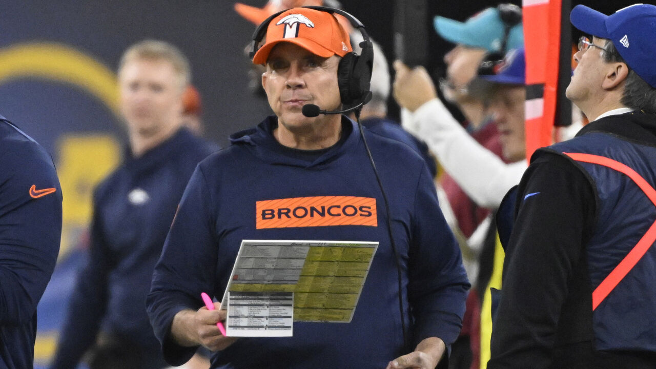 Inglewood, CA - December 19: Head coach Sean Payton of the Denver Broncos looks on against the Los Angeles Chargers in the second half of a NFL football game at SoFi Stadium in Inglewood on Thursday, December 19, 2024.