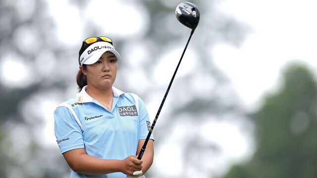 THE WOODLANDS, TEXAS - APRIL 24: Haeran Ryu of South Korea prepares to play her shot from the second tee during the first round of The Chevron Championship 2025 at The Club at Carlton Woods on April 24, 2025 in The Woodlands, Texas.
