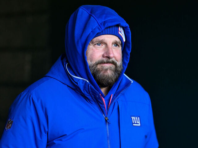 PHILADELPHIA, PA - JANUARY 05: New York Giants head coach Brian Daboll enters the field before the game between the New York Giants and Philadelphia Eagles on January 05, 2025 at Lincoln Financial Field in Philadelphia, PA.