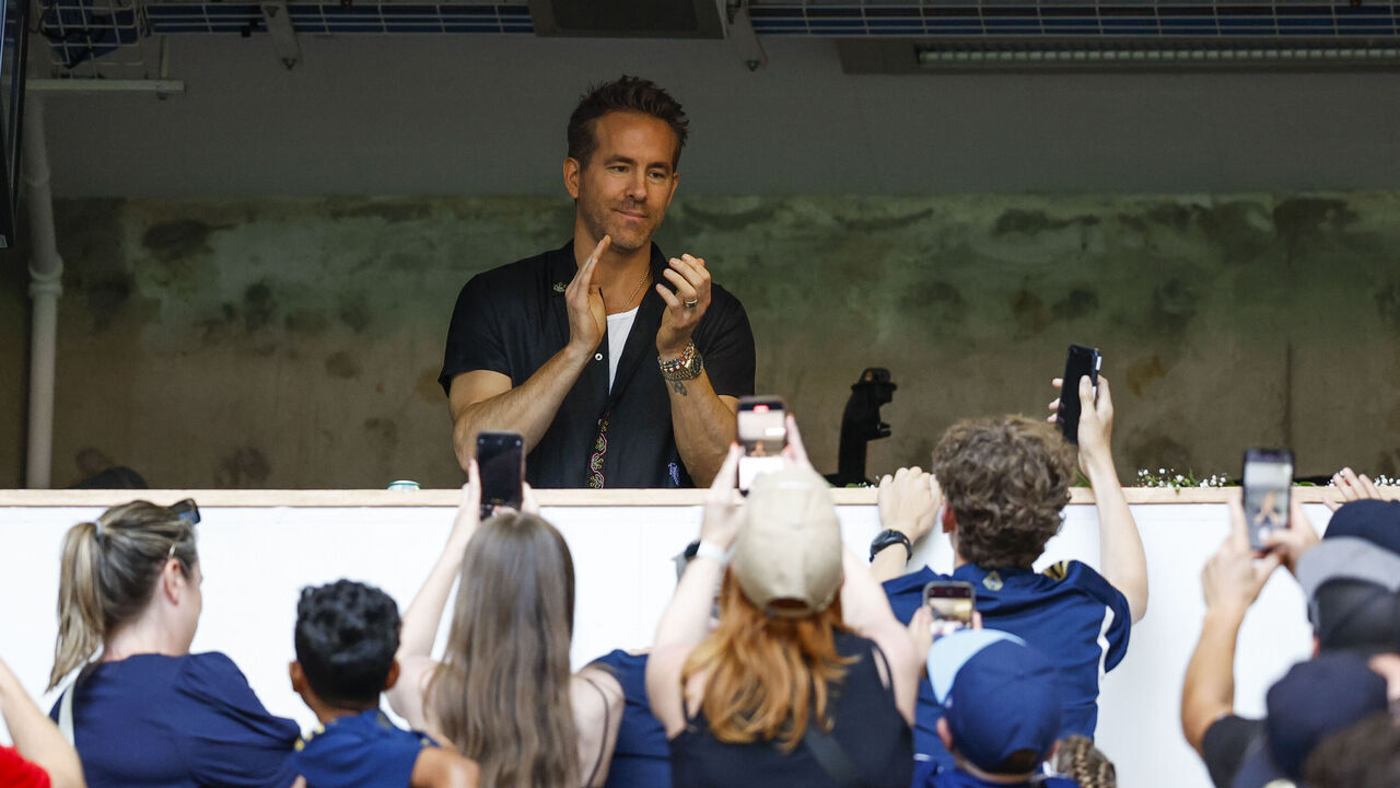 VANCOUVER, BC - JULY 27: Canadian actor Ryan Reynolds at BC Place during the exhibition match between the Vancouver Whitecaps FC and the Wrexham AFC on July 27, 2024 at BC Place in Vancouver, B.C.