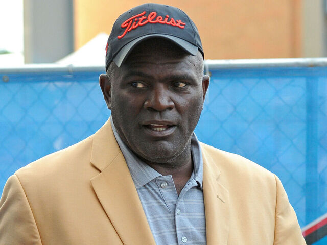 CANTON, OH - AUGUST 05, 2017: Hall of Fame linebacker Lawrence Taylor enters the stadium prior to the 2017 Pro Football Hall of Fame Enshrinement Ceremony at Tom Benson Hall of Fame Stadium on August 5, 2017 in Canton, Ohio. (Photo by: 2017 Nick Cammett/Diamond Images via Getty Images)