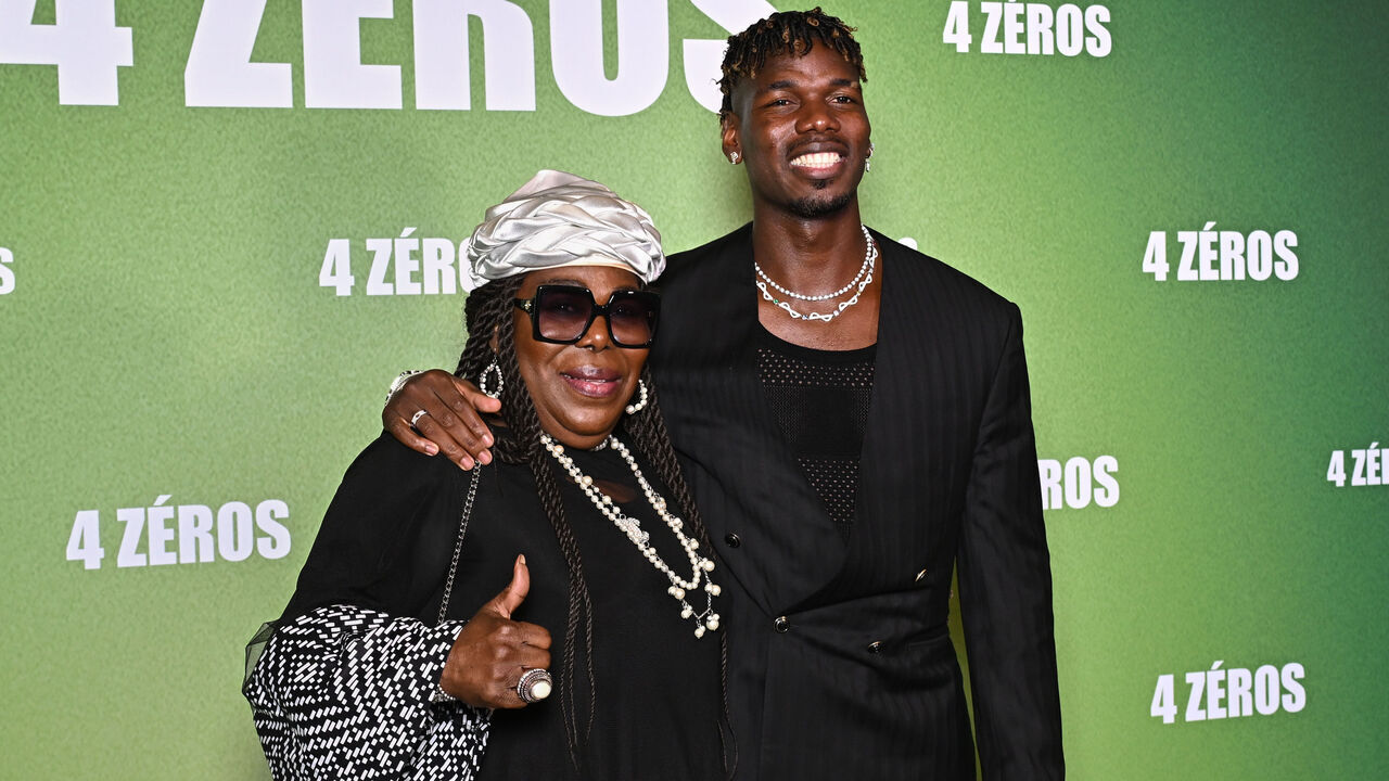 PARIS, FRANCE - OCTOBER 15: Paul Pogba and his mother Yeo Pogba attend the "4 Zeros" Premiere at Pathe Palace on October 15, 2024 in Paris, France.