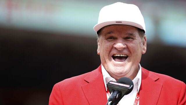 CINCINNATI, OH - JUNE 17: Former Cincinnati Reds great Pete Rose reacts during a statue dedication ceremony prior to a game against the Los Angeles Dodgers at Great American Ball Park on June 17, 2017 in Cincinnati, Ohio. The Dodgers defeated the Reds 10-2.