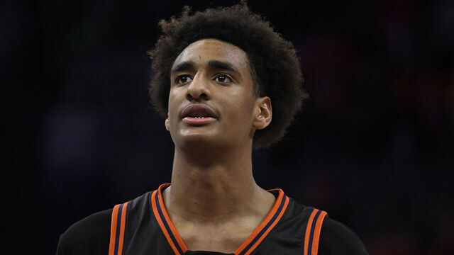 Sacramento, CA - March 15: Alijah Arenas #0 of Chatsworth Chancellors prepares to shoot a free-throw against the Jesuit Marauders in the second half of a boys CIF State Division II championship basketball game at the Golden 1 Center in Sacramento on Saturday, March 15, 2025.