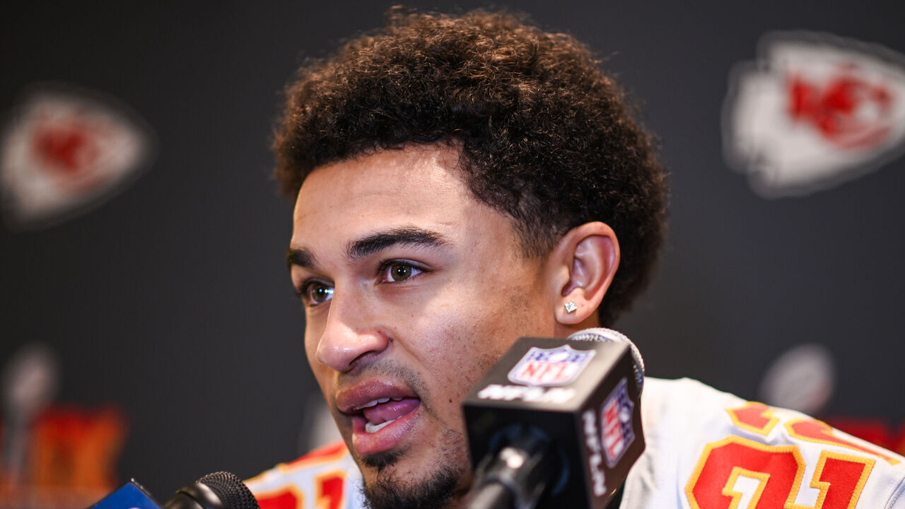 Kansas City Chiefs Cornerback, Trent McDuffie, during a media conference at the New Orleans Marriott, USA. Kansas City Chiefs face the Philadelphia Eagles at Super Bowl LIX on Sunday. Picture date: Wednesday February 5, 2025.