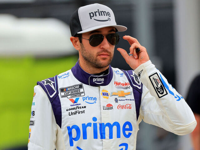 TALLADEGA, AL - APRIL 26: #9: Chase Elliott, Hendrick Motorsports, Amazon Prime Video Chevrolet during qualifying for the NASCAR Cup Series Jack Link's 500 race on April 26, 2025 at the Talladega Superspeedway in Eastaboga, Alabama.