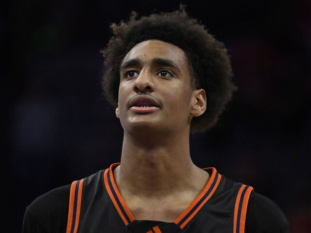Sacramento, CA - March 15: Alijah Arenas #0 of Chatsworth Chancellors prepares to shoot a free-throw against the Jesuit Marauders in the second half of a boys CIF State Division II championship basketball game at the Golden 1 Center in Sacramento on Saturday, March 15, 2025.