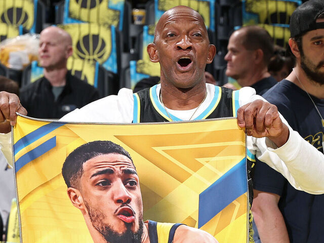 INDIANAPOLIS, IN - APRIL 22: John Halliburton poses for a photo during the game against the Milwaukee Bucks during Round 1 Game 2 of the 2025 NBA Playoffs on April 22, 2025 at Gainbridge Fieldhouse in Indianapolis, Indiana. Mandatory Copyright Notice: Copyright 2025 NBAE