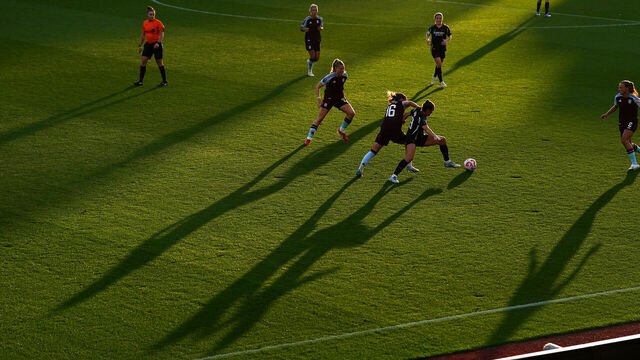A general view of the action during the Barclays Women's Super League match at Villa Park, Birmingham. Picture date: Wednesday April 30, 2025.
