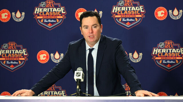 EDMONTON, ALBERTA - OCTOBER 29: Head coach Jay Woodcroft of the Edmonton Oilers attends a press conference after the 2023 Tim Hortons NHL Heritage Classic between the Calgary Flames and the Edmonton Oilers at Commonwealth Stadium on October 29, 2023 in Edmonton, Alberta.