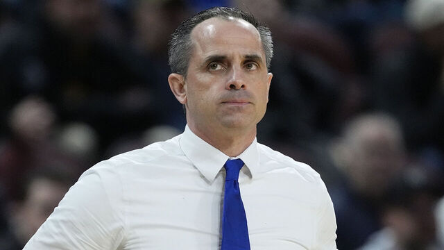 WICHITA, KANSAS - MARCH 20: Head Coach Ben McCollum of the Drake Bulldogs reacts during the first half in the first round of the NCAA Men's Basketball Tournament against the Missouri Tigers at INTRUST Arena on March 20, 2025 in Wichita, Kansas.