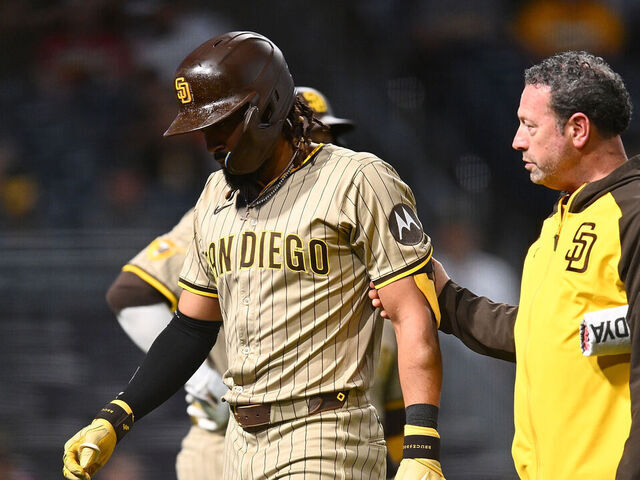 Tatis back in lineup after taking fastball to forearm | theScore.com