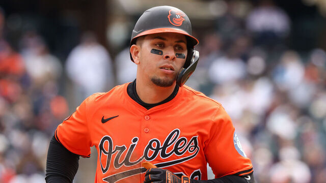 DETROIT, MI - APRIL 26: Balitmore Orioles third baseman Ramon Urias (29) runs the base after hitting a solo home run during the eighth inning during the first game of a regular season Major League Baseball doubleheader between the Baltimore Orioles and the Detroit Tigers on April 26, 2025 at Comerica Park in Detroit, Michigan.
