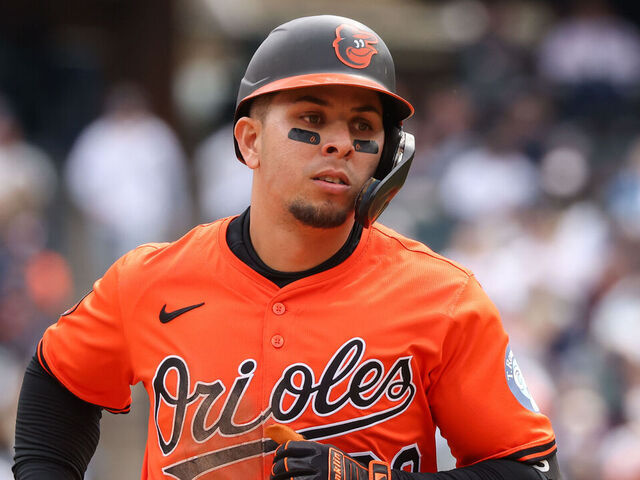 DETROIT, MI - APRIL 26: Balitmore Orioles third baseman Ramon Urias (29) runs the base after hitting a solo home run during the eighth inning during the first game of a regular season Major League Baseball doubleheader between the Baltimore Orioles and the Detroit Tigers on April 26, 2025 at Comerica Park in Detroit, Michigan.
