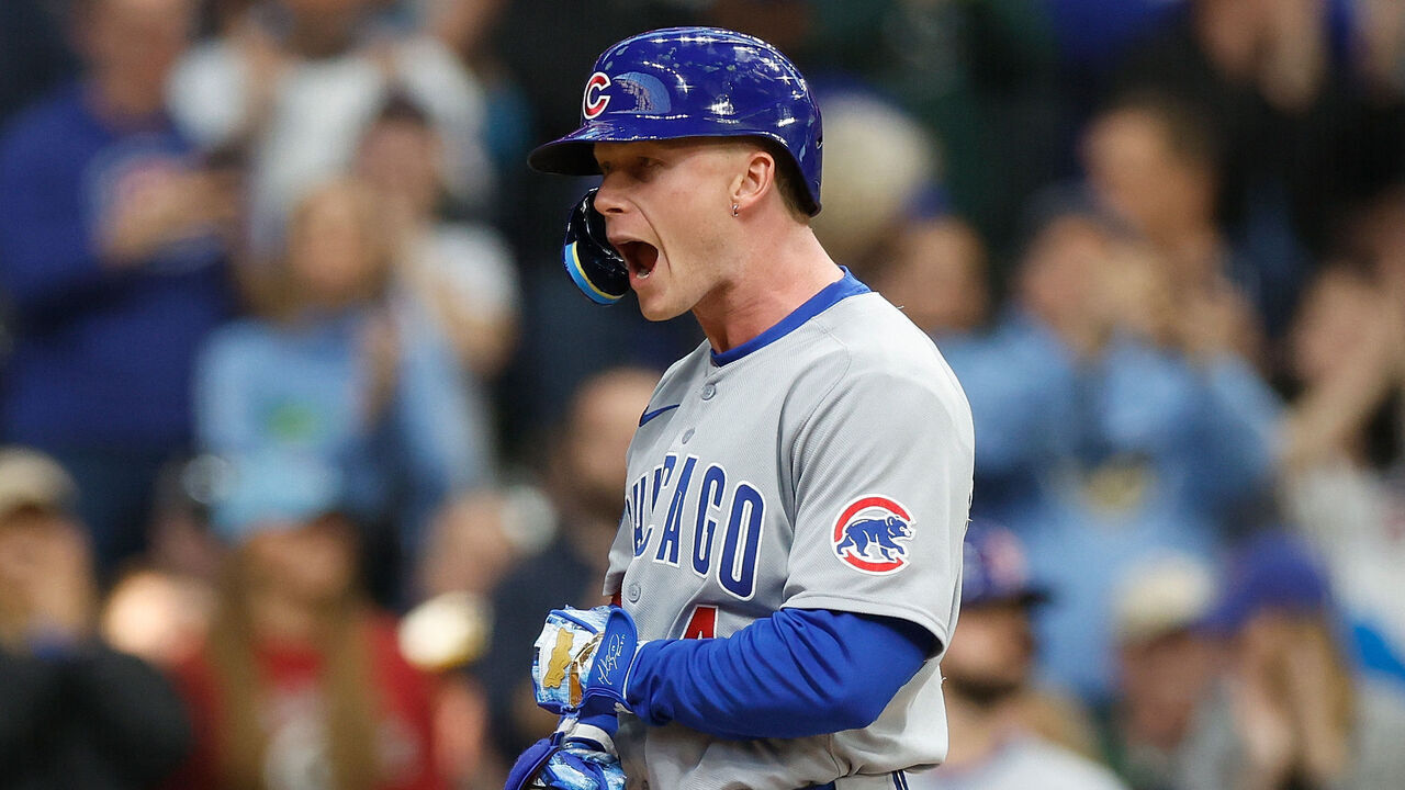 MILWAUKEE, WISCONSIN - MAY 03: Pete Crow-Armstrong #4 of the Chicago Cubs crosses home plate after hitting a three run homer in the fourth inning against the Milwaukee Brewers at American Family Field on May 03, 2025 in Milwaukee, Wisconsin.