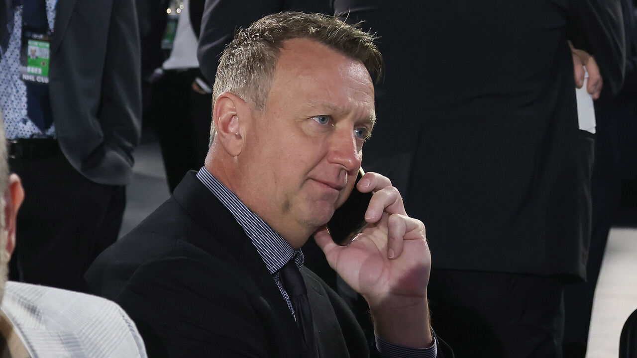 LAS VEGAS, NEVADA - JUNE 29: Rob Blake of the Los Angeles Kings attends the NHL Draft at Sphere on June 29, 2024 in Las Vegas, Nevada.