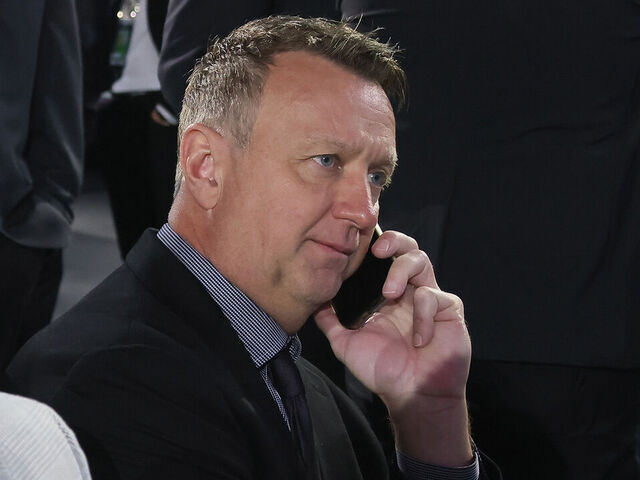 LAS VEGAS, NEVADA - JUNE 29: Rob Blake of the Los Angeles Kings attends the NHL Draft at Sphere on June 29, 2024 in Las Vegas, Nevada.