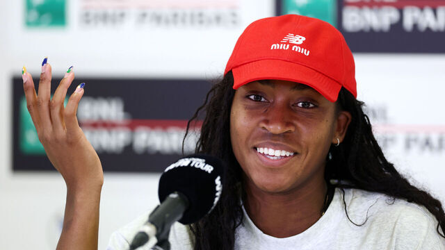 ROME, ITALY - MAY 06: Coco Gauff of the United States speaks during a press conference on Day Two of the Internazionali BNL D'Italia 2025 at Foro Italico on May 06, 2025 in Rome, Italy.