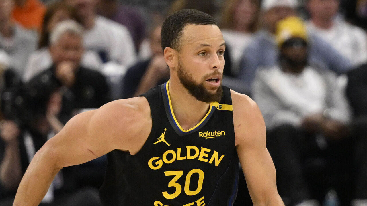 MINNEAPOLIS, MN - MAY 6: Stephen Curry #30 of the Golden State Warriors looks on during the game against the Minnesota Timberwolves during Round Two Game One of the 2025 NBA Playoffs on May 6, 2025 at Target Center in Minneapolis, Minnesota. Mandatory Copyright Notice: Copyright 2025 NBAE