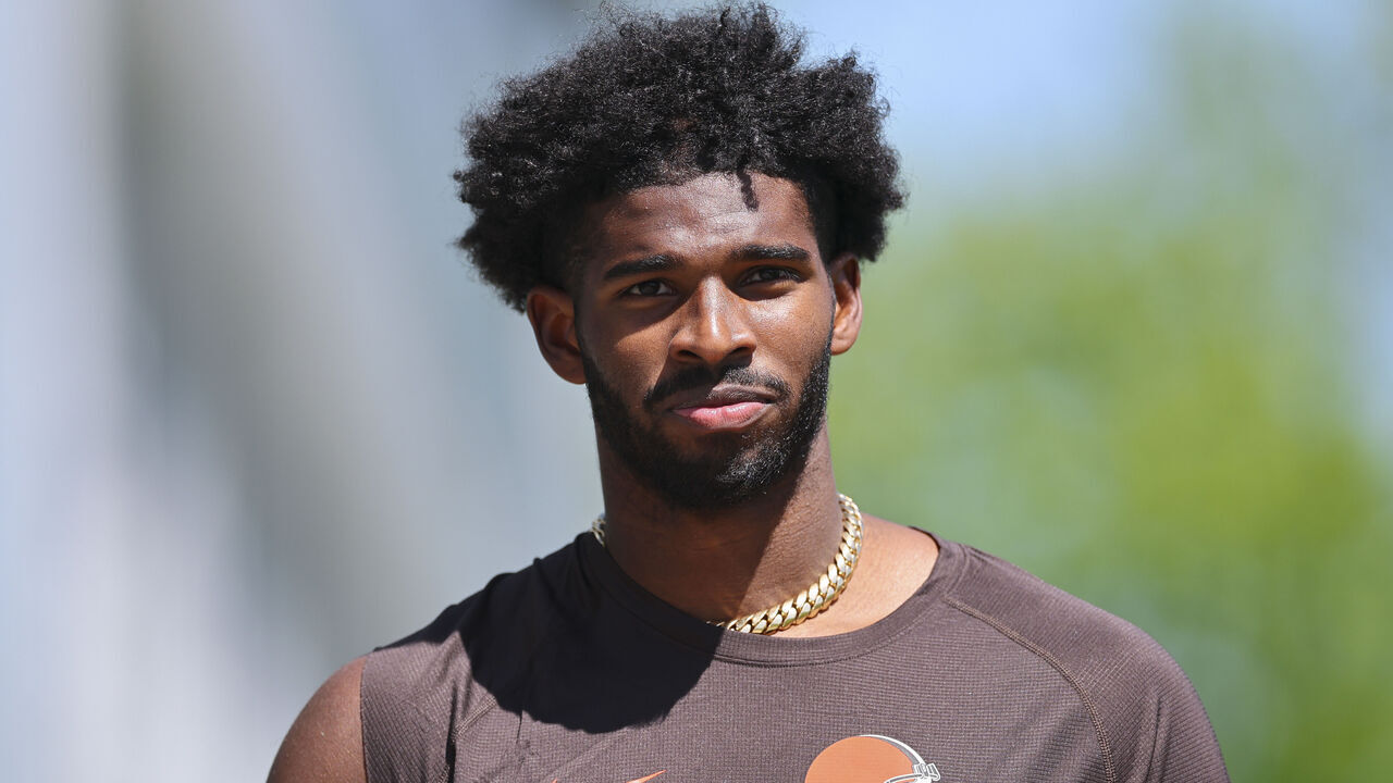 BEREA, OHIO - MAY 09: Shedeur Sanders #12 of the Cleveland Browns walks off the field after rookie minicamp at CrossCountry Mortgage Campus on May 09, 2025 in Berea, Ohio.