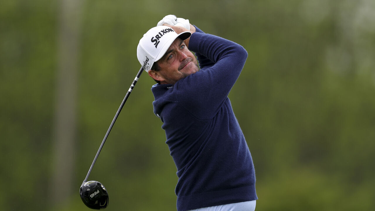 FLOURTOWN, PENNSYLVANIA - MAY 09: Keegan Bradley hits a tee shot on the fourth hole during the second round of the Truist Championship 2025 at The Wissahickon at Philadelphia Cricket Club on May 09, 2025 in Flourtown, Pennsylvania.