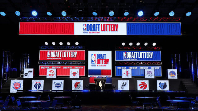 CHICAGO, IL - MAY 12 : A view of the stage during the 2024 NBA Draft Lottery on May 12, 2024 at McCormick Convention Center in Chicago, Illinois. Mandatory Copyright Notice: Copyright 2024 NBAE