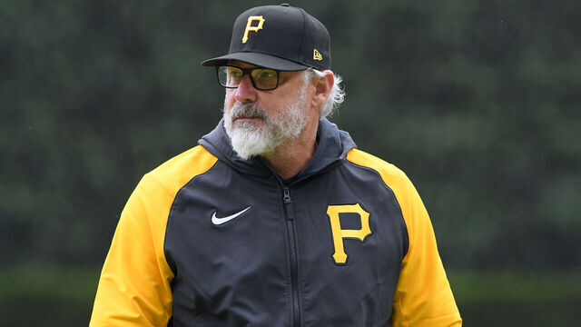 DETROIT, MI - MAY 29: Manager Derek Shelton #17 of the Pittsburgh Pirates looks on during game one of the doubleheader against the Detroit Tigers at Comerica Park on May 29, 2024 in Detroit, Michigan. The Tigers defeated the Pirates 8-0.