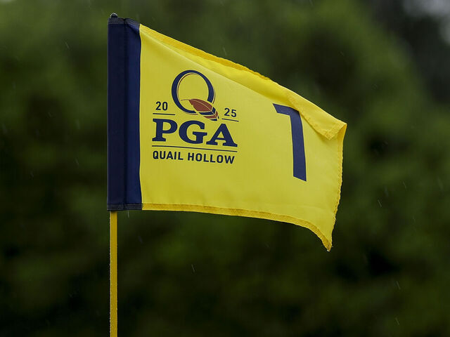 CHARLOTTE, NORTH CAROLINA - MAY 12: A detailed view of the pin flag prior to the PGA Championship at Quail Hollow Country Club on May 12, 2025 in Charlotte, North Carolina.