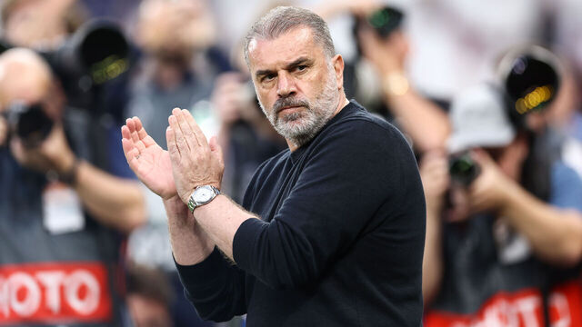 LONDON, ENGLAND - MAY 1: Tottenham Hotspur manager Ange Postecoglou during the UEFA Europa League 2024/25 Quarter Final Second Leg match between Tottenham Hotspur and FK Bodo/Glimt at Tottenham Hotspur Stadium on May 1, 2025 in London, England.