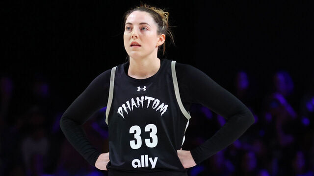 MEDLEY, FLORIDA - JANUARY 31: Katie Lou Samuelson #33 of Phantom looks on against Rose during the second quarter of the game at Wayfair Arena on January 31, 2025 in Medley, Florida.