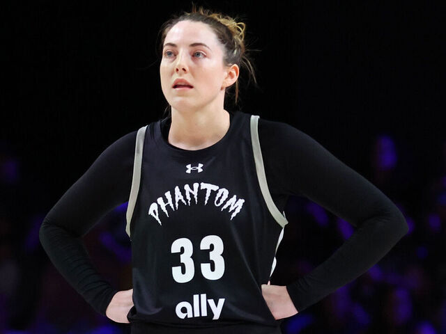 MEDLEY, FLORIDA - JANUARY 31: Katie Lou Samuelson #33 of Phantom looks on against Rose during the second quarter of the game at Wayfair Arena on January 31, 2025 in Medley, Florida.