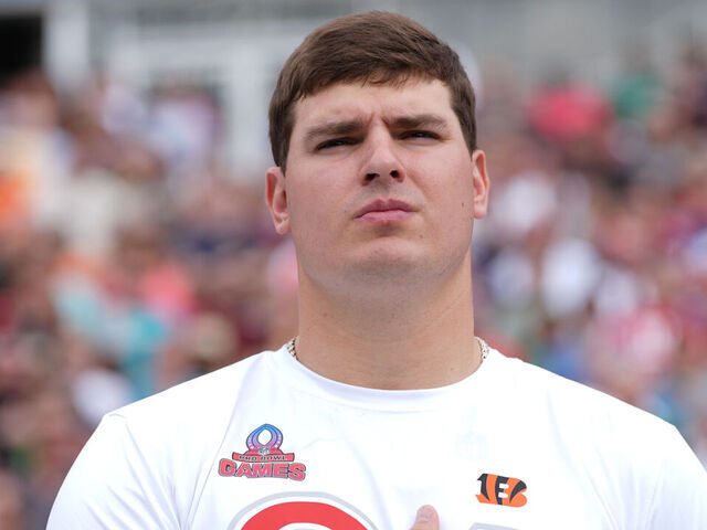 ORLANDO, FLORIDA - FEBRUARY 02: Trey Hendrickson #91 of the Cincinnati Bengals and AFC looks on during the national anthem prior to the 2025 NFL Pro Bowl Games at Camping World Stadium on February 02, 2025 in Orlando, Florida.