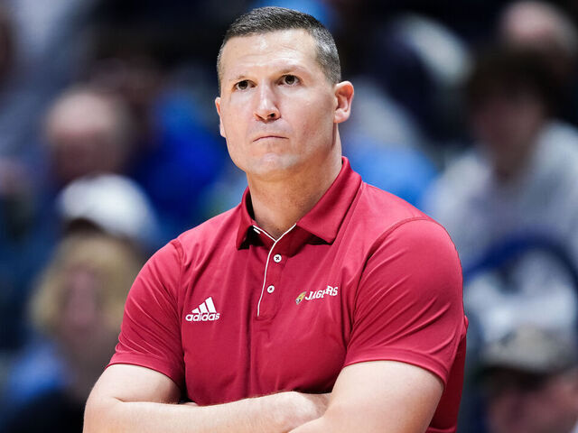 CINCINNATI, OHIO - NOVEMBER 08: Head coach Paul Corsaro of the Indianapolis Jaguars looks on in the second half against the Xavier Musketeers at the Cintas Center on November 08, 2024 in Cincinnati, Ohio.