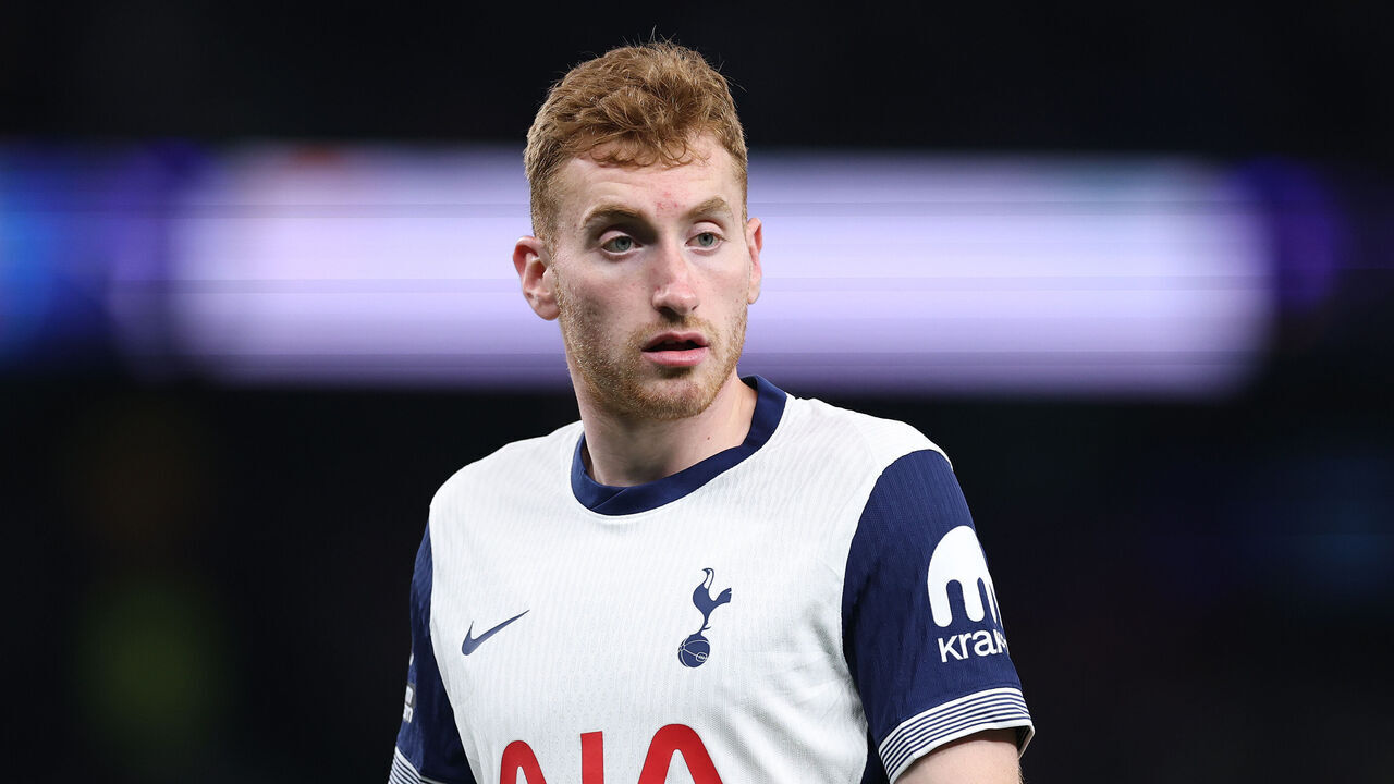 LONDON, ENGLAND - APRIL 21: Dejan Kulusevski of Tottenham Hotspur reacts during the Premier League match between Tottenham Hotspur FC and Nottingham Forest FC at Tottenham Hotspur Stadium on April 21, 2025 in London, England.