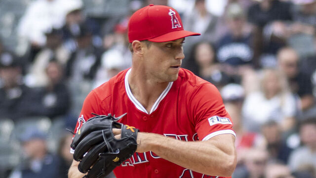 CHICAGO, IL - MARCH 29: Los Angeles Angels pitcher Ben Joyce (44) pitches the ball during the regular season MLB game between the Los Angeles Angels and the Chicago White Sox on March 29, 2025 at Rate Field in Chicago, Illinois.