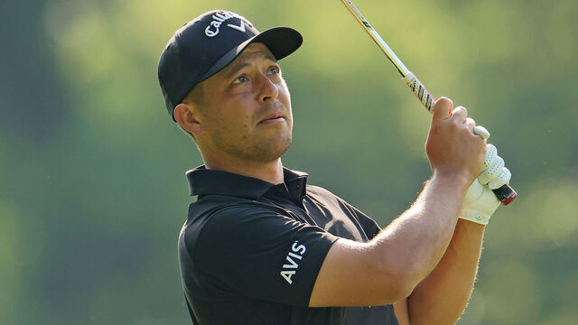 CHARLOTTE, NORTH CAROLINA - MAY 15: Xander Schauffele of the United States watches an approach shot on the 11th hole during the first round of the PGA Championship at Quail Hollow Country Club on May 15, 2025 in Charlotte, North Carolina.