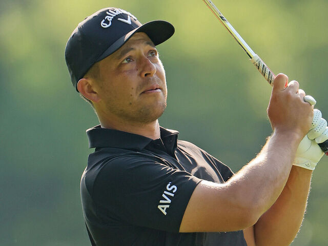 CHARLOTTE, NORTH CAROLINA - MAY 15: Xander Schauffele of the United States watches an approach shot on the 11th hole during the first round of the PGA Championship at Quail Hollow Country Club on May 15, 2025 in Charlotte, North Carolina.
