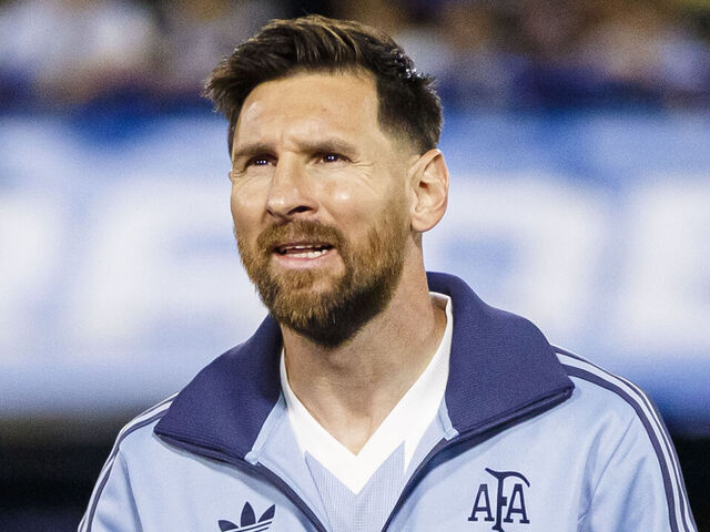 BUENOS AIRES, ARGENTINA - NOVEMBER 19: Lionel Messi of Argentina getting into the field prior to the FIFA World Cup 2026 South American Qualifier match between Argentina and Peru at Estadio Alberto J. Armando on November 19, 2024 in Buenos Aires, Argentina.