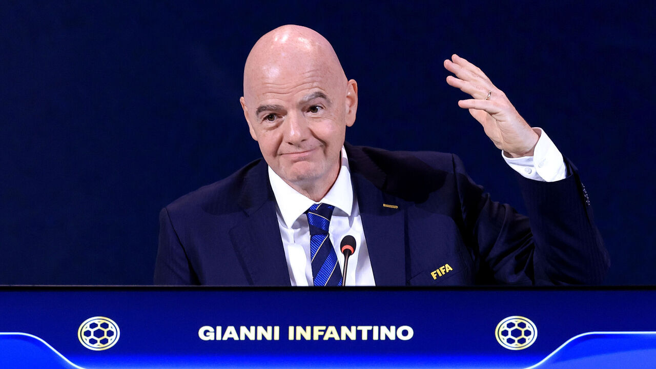 LUQUE, PARAGUAY - MAY 15: FIFA President Gianni Infantino speaks during the 75th FIFA Congress at Centro de Convenciones de CONMEBOL on May 15, 2025 in Luque, Paraguay.