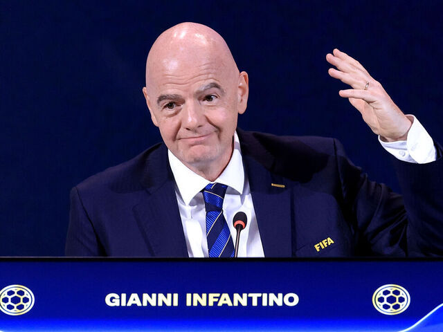 LUQUE, PARAGUAY - MAY 15: FIFA President Gianni Infantino speaks during the 75th FIFA Congress at Centro de Convenciones de CONMEBOL on May 15, 2025 in Luque, Paraguay.