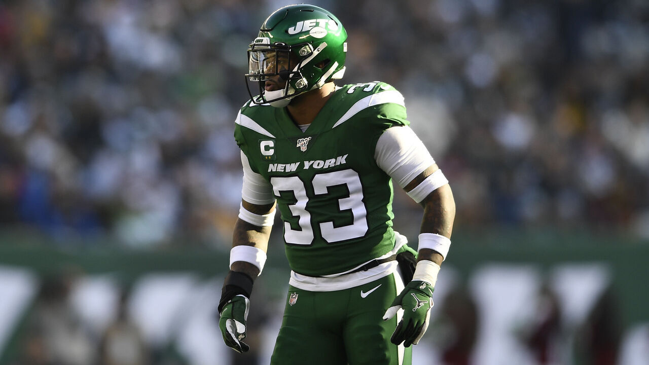 EAST RUTHERFORD, NEW JERSEY - DECEMBER 22: Jamal Adams #33 of the New York Jets looks on during the first half of the game against the Pittsburgh Steelers at MetLife Stadium on December 22, 2019 in East Rutherford, New Jersey.