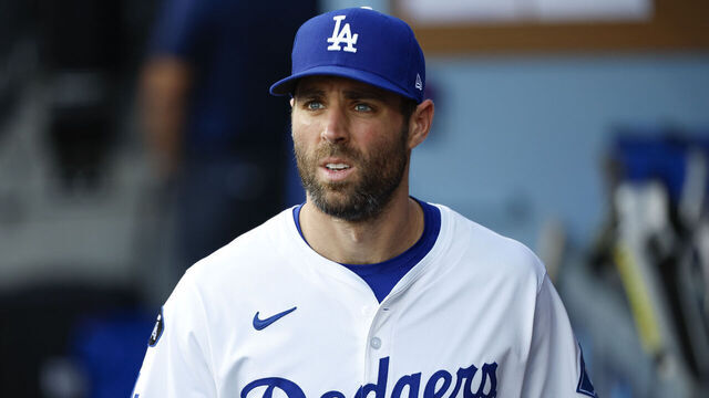 LOS ANGELES, CALIFORNIA - APRIL 28: Chris Taylor #3 of the Los Angeles Dodgers walks through the dugout prior to a game against the Miami Marlins at Dodger Stadium on April 28, 2025 in Los Angeles, California.