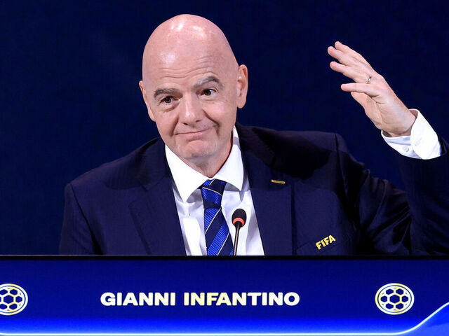 LUQUE, PARAGUAY - MAY 15: FIFA President Gianni Infantino speaks during the 75th FIFA Congress at Centro de Convenciones de CONMEBOL on May 15, 2025 in Luque, Paraguay.