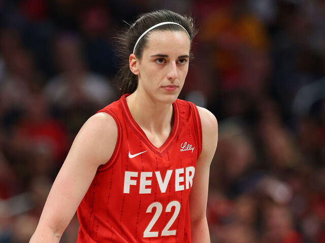 INDIANAPOLIS, INDIANA - MAY 17: Caitlin Clark #22 of the Indiana Fever plays against the Chicago Sky at Gainbridge Fieldhouse on May 17, 2025 in Indianapolis, Indiana.