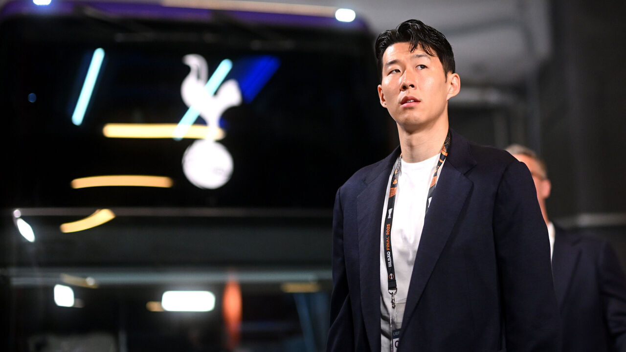 BILBAO, SPAIN - MAY 21: Son Heung-Min of Tottenham Hotspur arrives at the stadium prior to the UEFA Europa League Final 2025 between Tottenham Hotspur and Manchester United at Estadio de San Mames on May 21, 2025 in Bilbao, Spain.