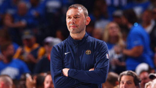 OKLAHOMA CITY, OK - MAY 18:Head Coach David Adelman of the Denver Nuggets looks on during the game against the Oklahoma City Thunder during Round 2 Game 7 of the 2025 NBA Playoffs on May 18, 2025 at Paycom Center in Oklahoma City, Oklahoma. Mandatory Copyright Notice: Copyright 2025 NBAE