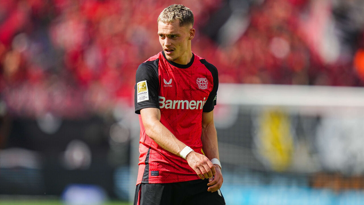 Florian Wirtz of Bayer 04 Leverkusen looks on during the 1.Bundesliga match between Bayer 04 Leverkusen and Borussia Dortmund at BayArena, Leverkusen, Germany on May 11, 2025.