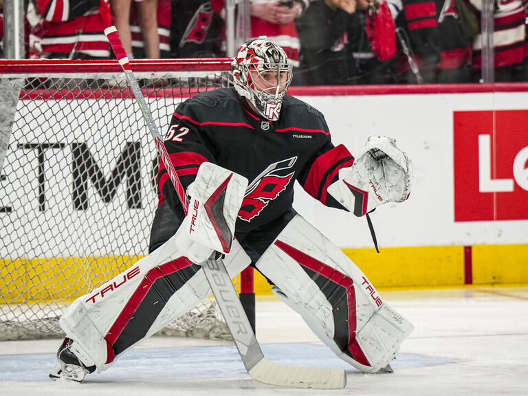 Pyotr Kochetkov set in the crease for the Carolina Hurricanes